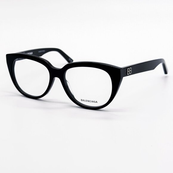 NEW BALENCIAGA EYEGLASSES BB0131O 001 ROUND OVAL BLACK WOMEN EYEWEAR BALENCIAGA - Picture 5 of 9